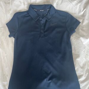 Nike Navy Short-Sleeve Button Polo